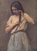 Jean Baptiste Camille  Corot Jeune fille a sa toilette (mk11) Germany oil painting artist